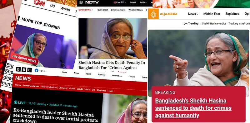 বিশ্ব গণমাধ্যমে শেখ হাসিনার রায়ের খবর