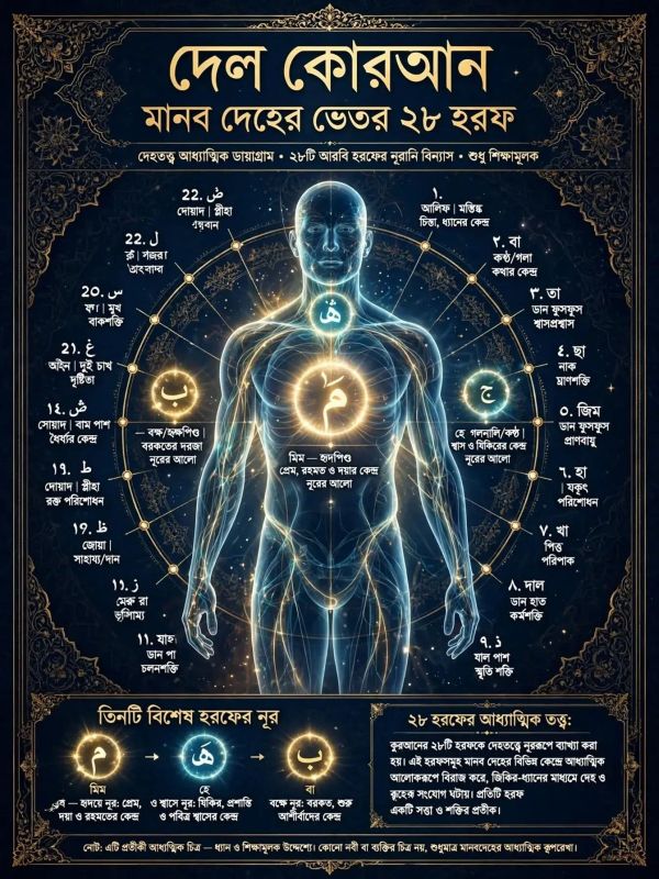 মানব দেহের ভেতরে ২৮ হরফের গুপ্ত নকশা