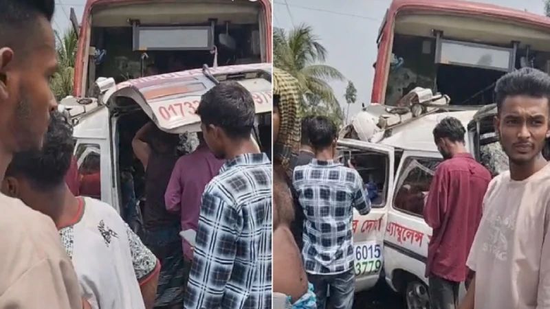 ফরিদপুরে বাস-অ্যাম্বুলেন্স সংঘর্ষে ঝরল ৫ প্রাণ