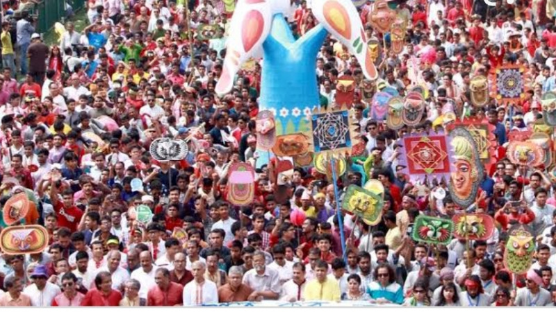 বিপুল জাঁকজমকভাবে রাজশাহীতে ১লা বৈশাখ পালন