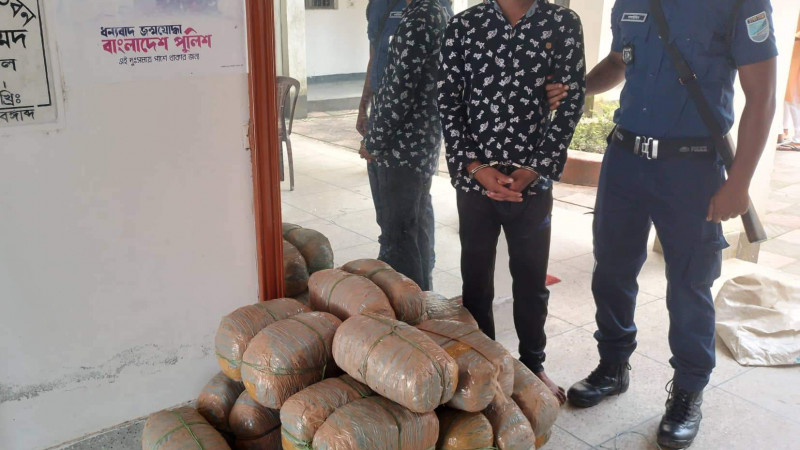 ইটনায় ৬৪ কেজি গাঁজার চালানসহ ০১ মাদক ব্যবসায়ী আটক