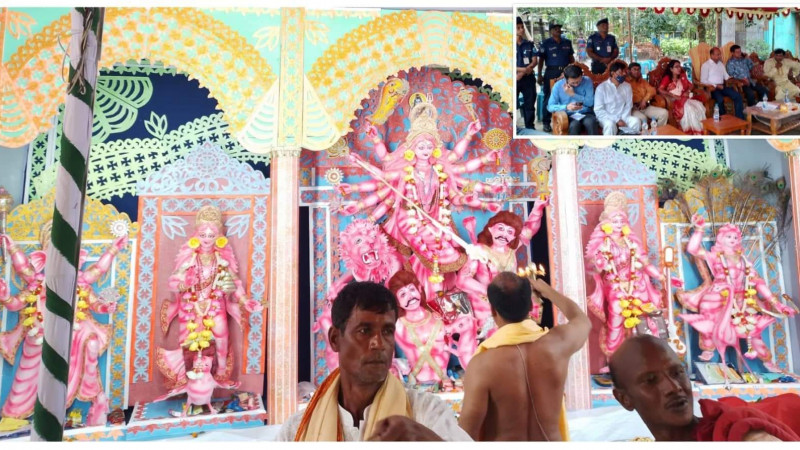 ইটনায় শারদীয় দুর্গাপূজা মন্ডপ পরিদর্শনে ডিসি মোহাম্মদ শামীম আলম